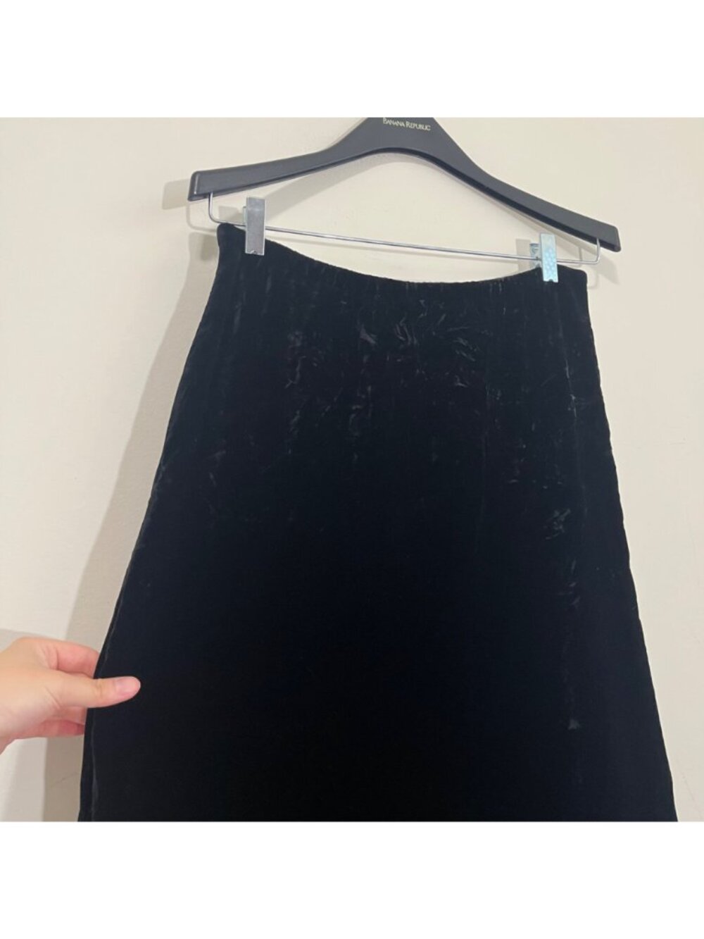 Vtg Giorgio Armani 90s Blue-Green Ombré Silk Velvet Runway Maxi Skirt XL EU 42 - Picture 5 of 15